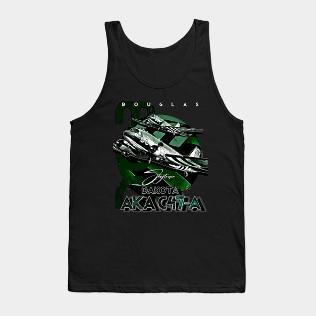 Douglas AKA C-47 Dakota Skytrain Military Version of The Civilian DC-3 Tank Top by aeroloversclothing